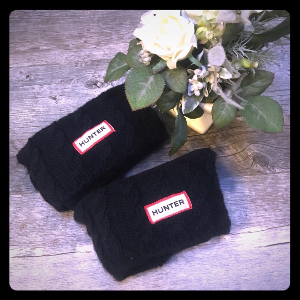Black cable knit hunter boot socks Small 5-7